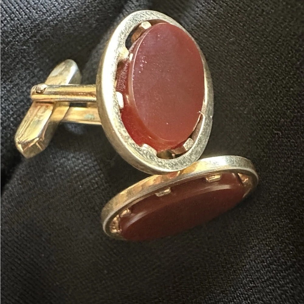Gold and red Cufflinks